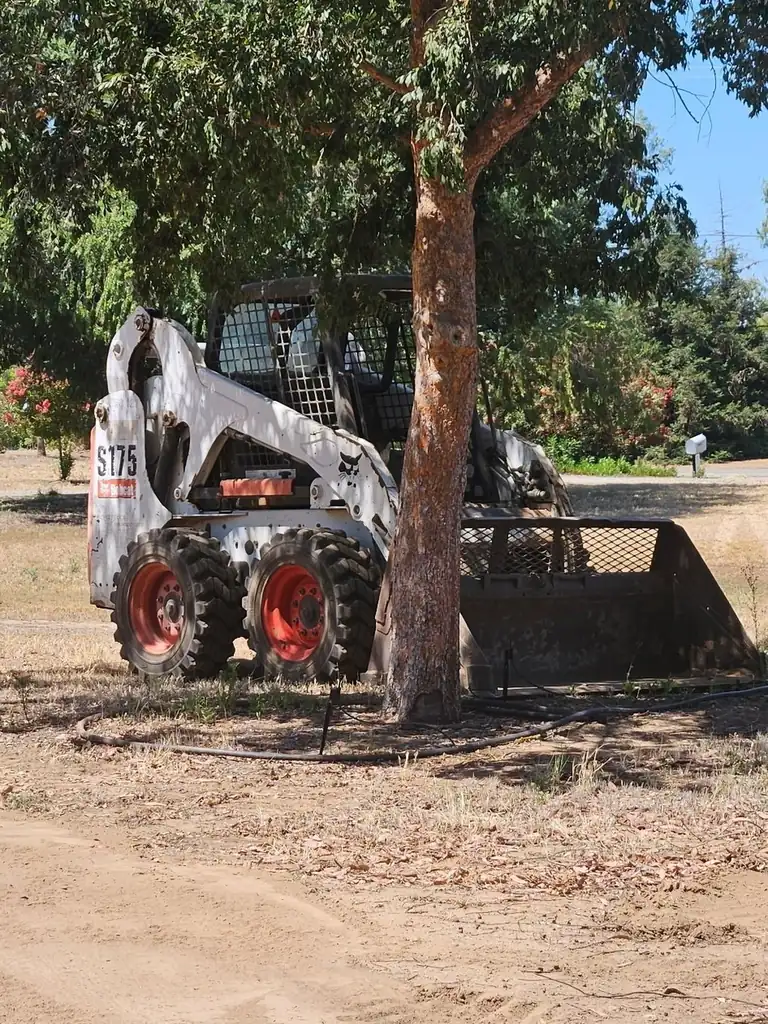 Superior Hauling Bobcat S175 skid steer on a cleared Central Valley lot