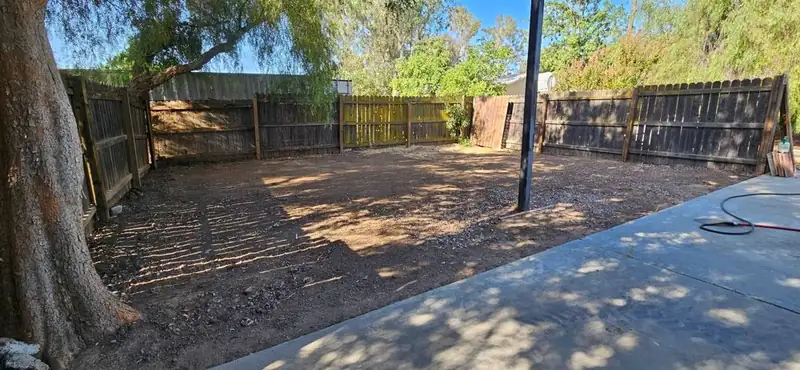 Backyard cleared and leveled, finished and ready for the next step