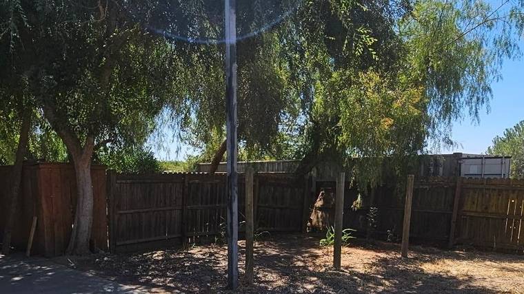 A backyard cleared out and hauled away by Superior Hauling in the Central Valley